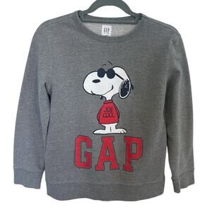 Gap Kids Peanuts Snoopy Logo Sweatshirt Gray Size XL Joe Cool Pullover Unisex